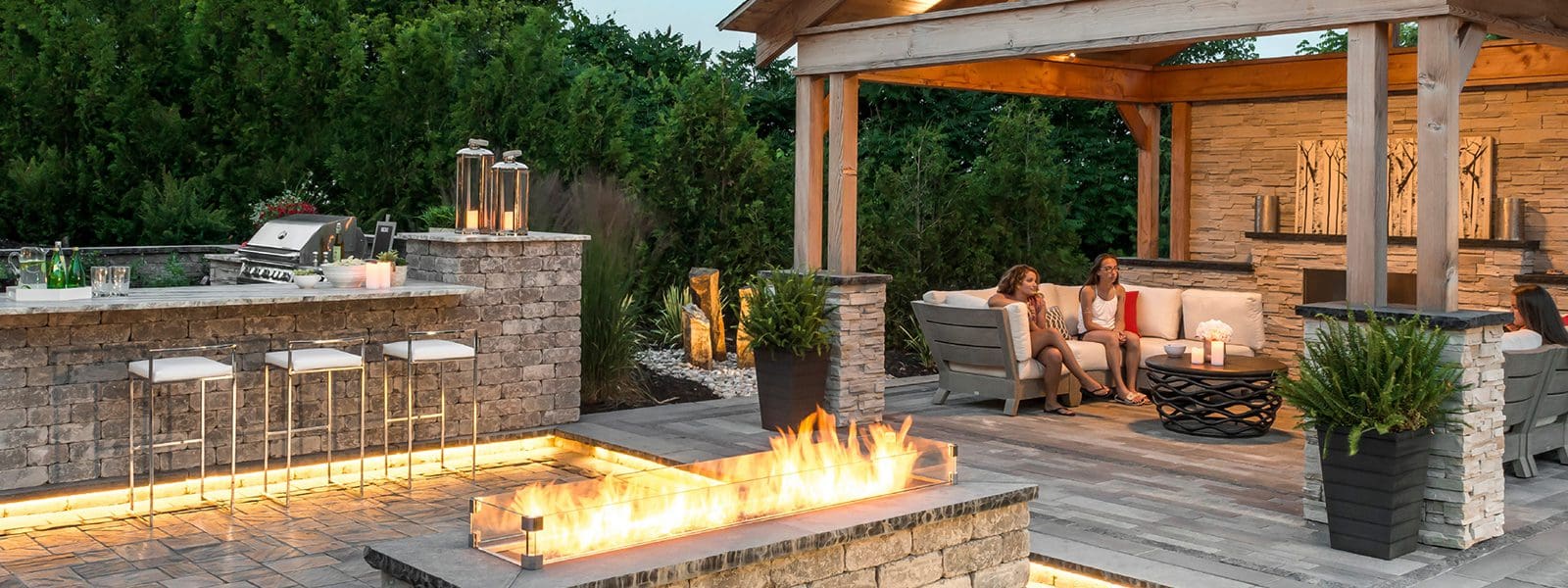 Cole Landscaping backyard patio project on the North Shore of Massachusetts